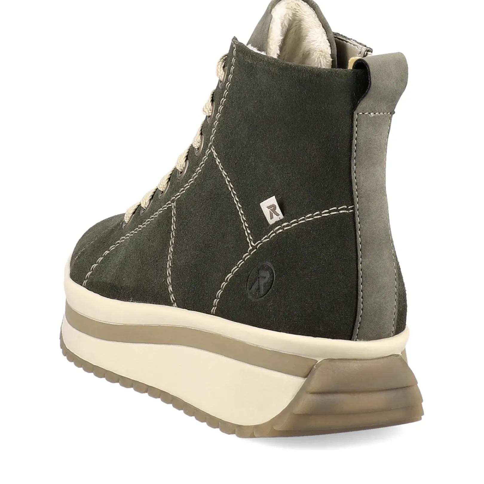 Best Rieker Damskie Tenisowki Wysokie W Kolorze Khaki