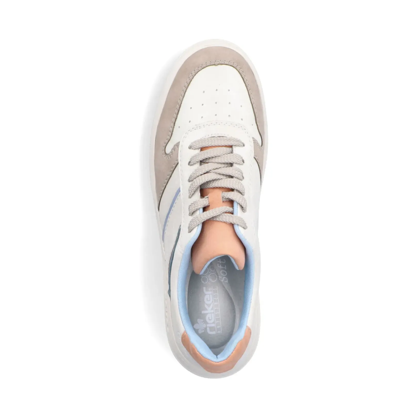 New Rieker Damskie Tenisowki Low Swan White