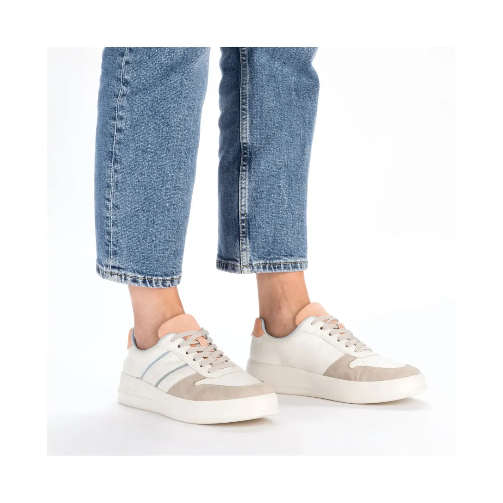 New Rieker Damskie Tenisowki Low Swan White
