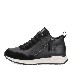 Outlet Rieker Damskie Tenisowki , Wysokie, Stalowe, Czarne