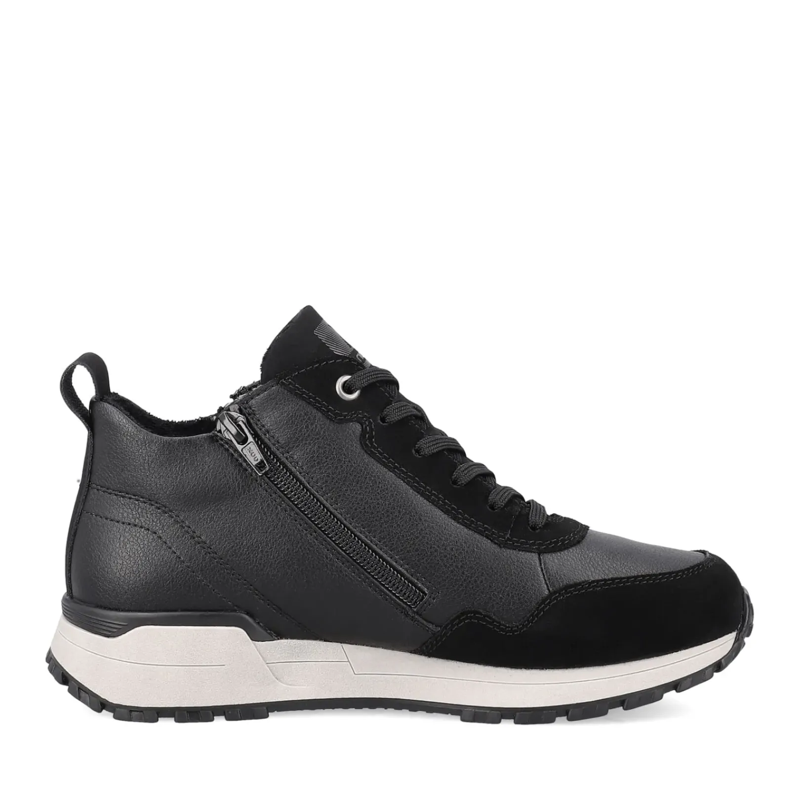 Outlet Rieker Damskie Tenisowki , Wysokie, Stalowe, Czarne