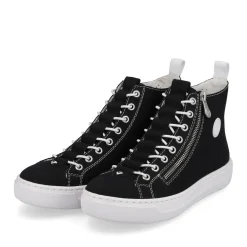 Clearance Rieker Damskie Tenisowki High Night Czarno-Krystalicznie Biale