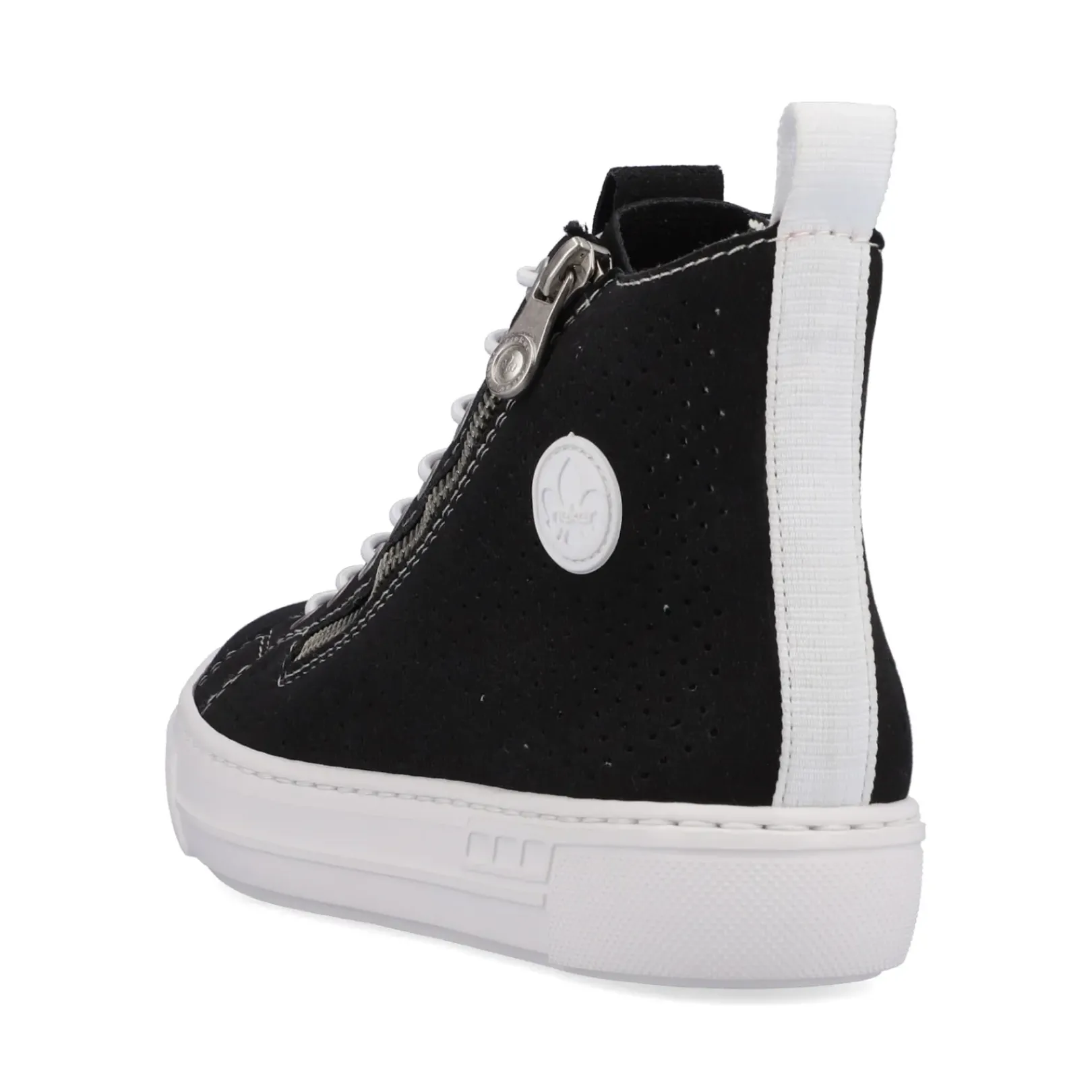 Clearance Rieker Damskie Tenisowki High Night Czarno-Krystalicznie Biale