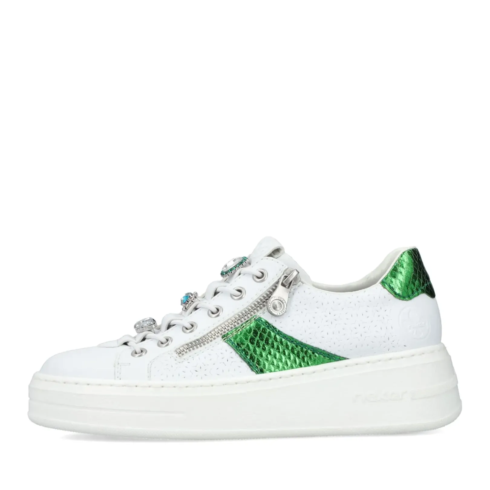 Sale Rieker Damskie Tenisowki Low Ice White