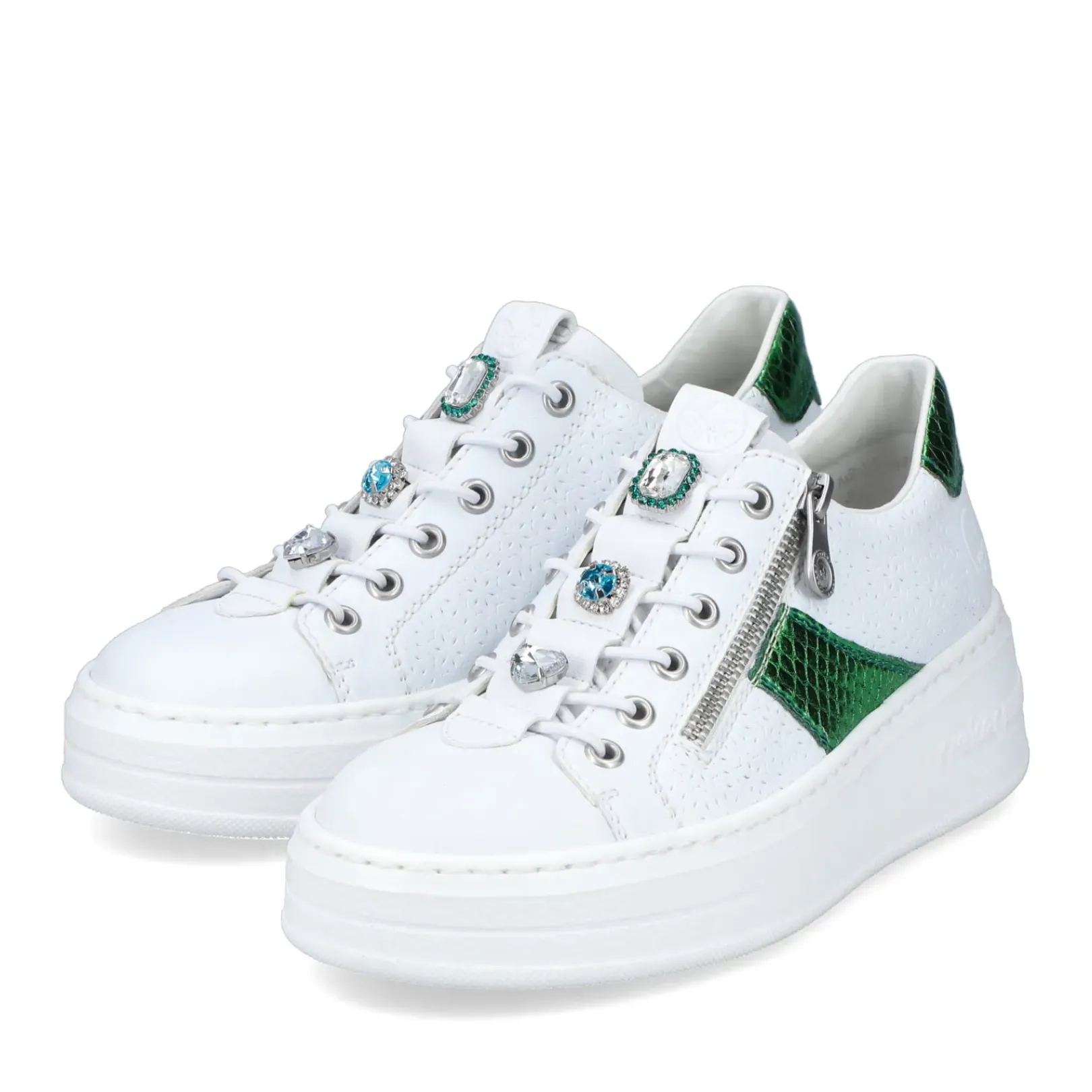 Sale Rieker Damskie Tenisowki Low Ice White
