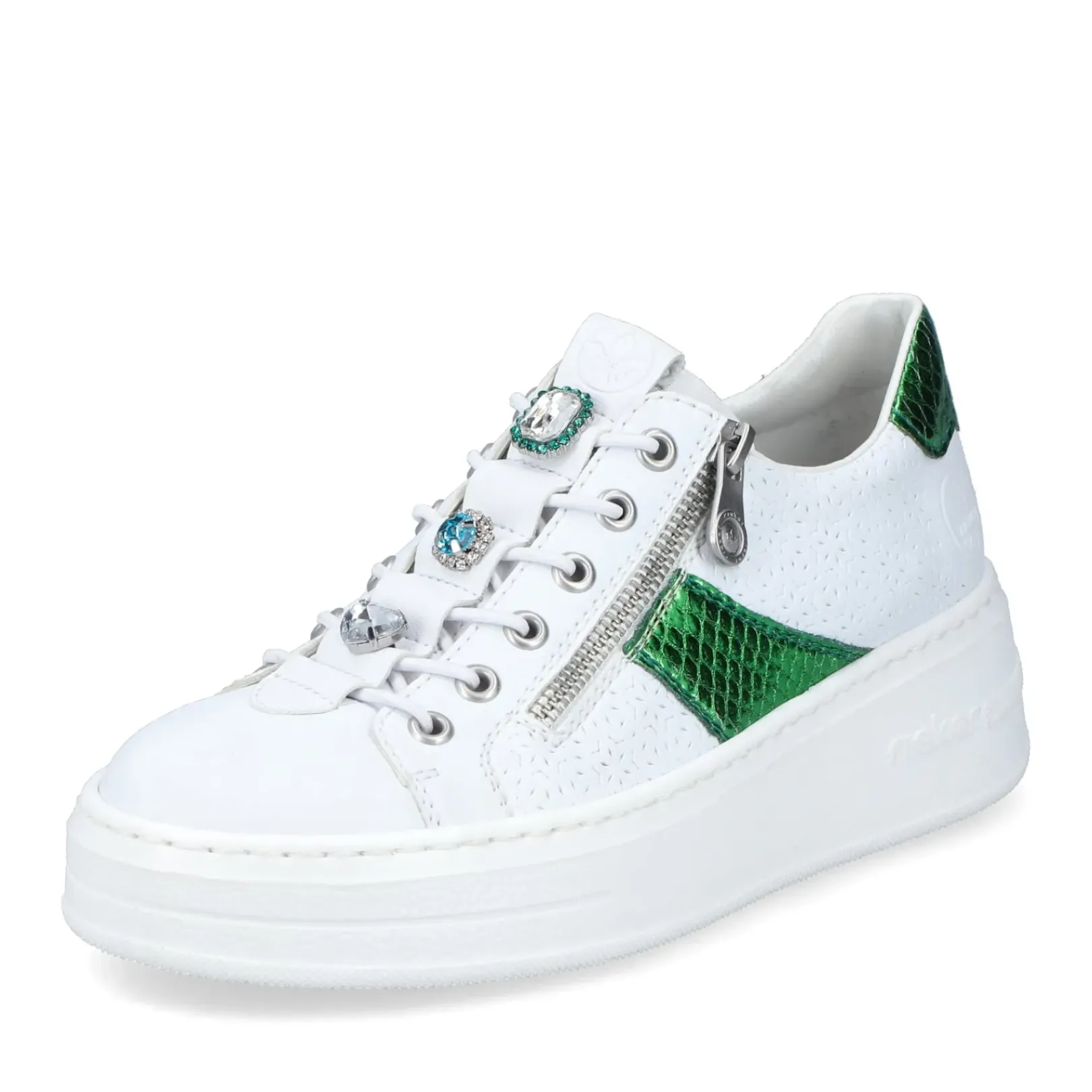 Sale Rieker Damskie Tenisowki Low Ice White