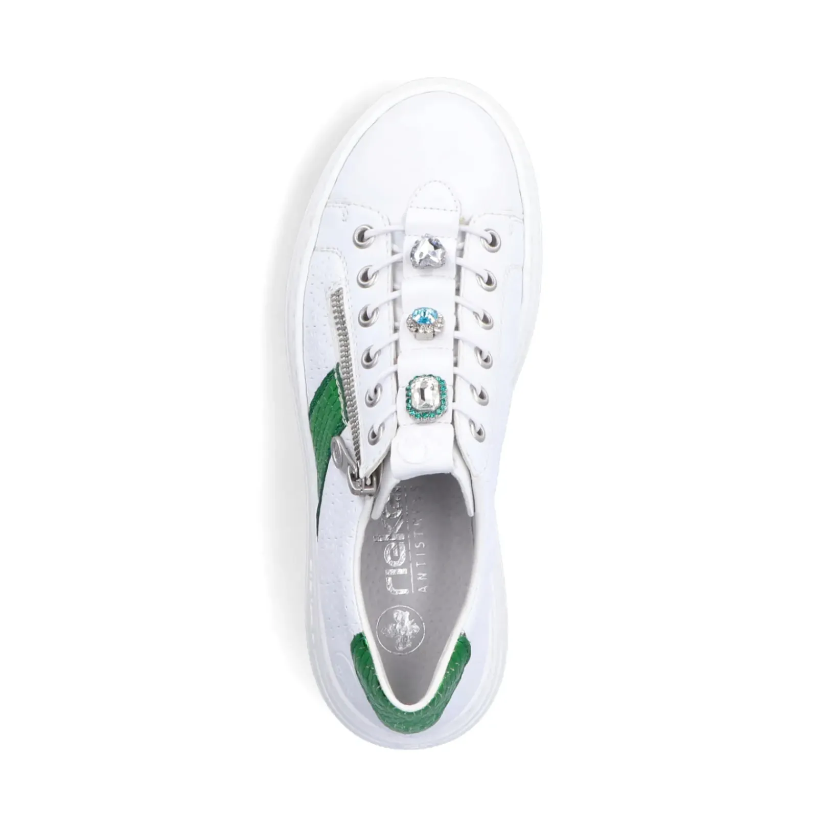 Sale Rieker Damskie Tenisowki Low Ice White