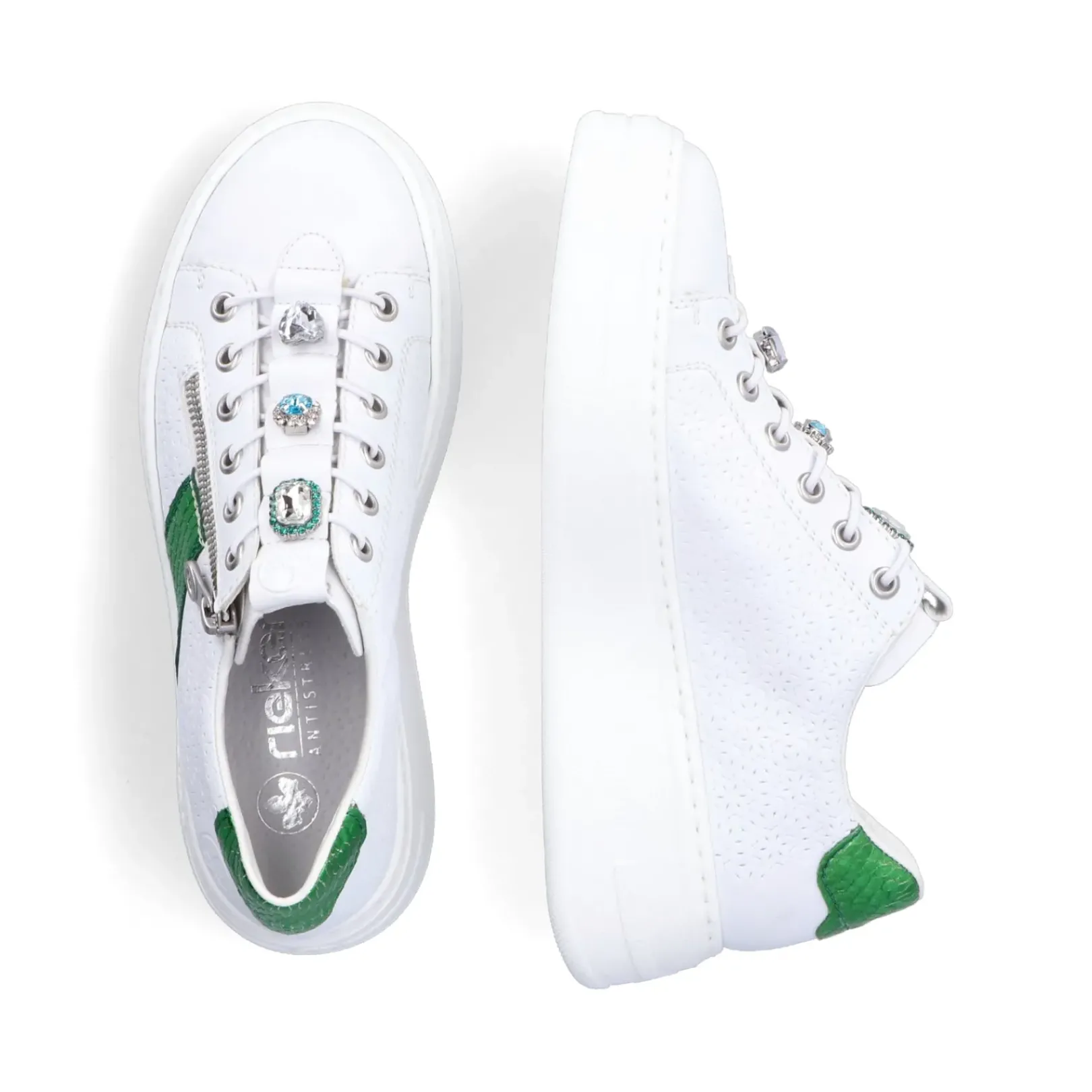 Sale Rieker Damskie Tenisowki Low Ice White