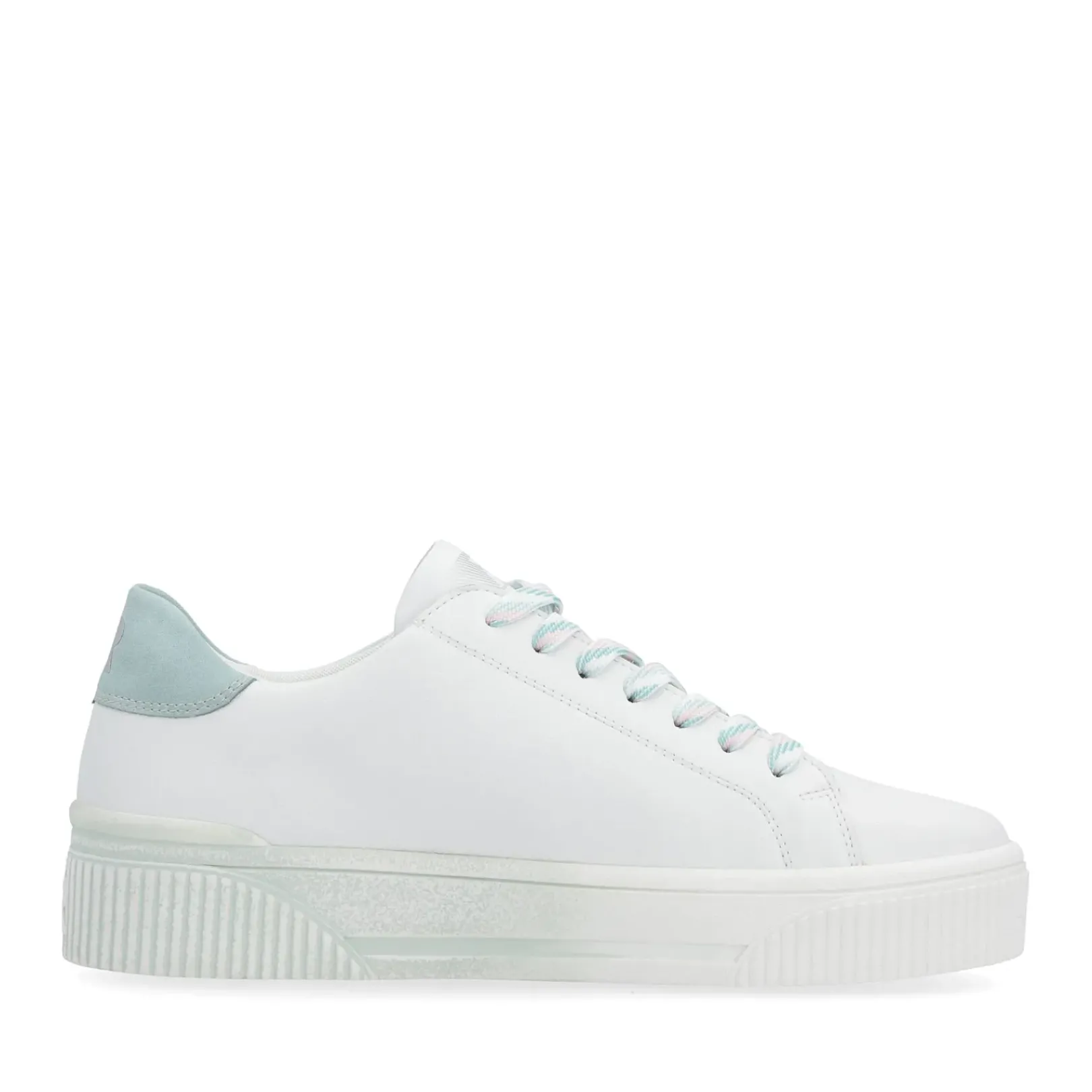 Online Rieker Damskie Tenisowki Low Crystal-White Light-Aqua