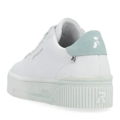 Online Rieker Damskie Tenisowki Low Crystal-White Light-Aqua