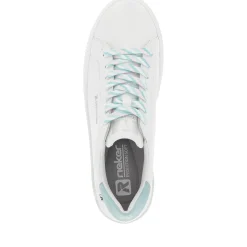 Online Rieker Damskie Tenisowki Low Crystal-White Light-Aqua