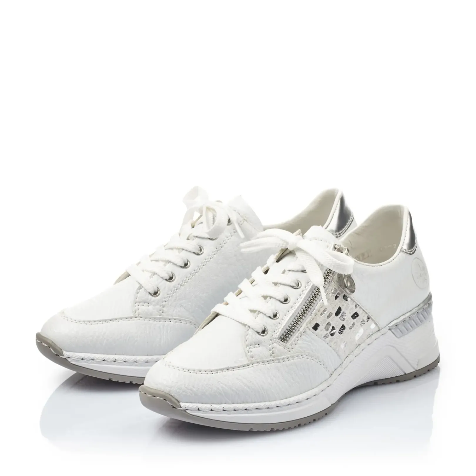 Discount Rieker Damskie Tenisowki Low Swan White