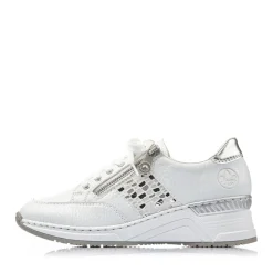 Discount Rieker Damskie Tenisowki Low Swan White