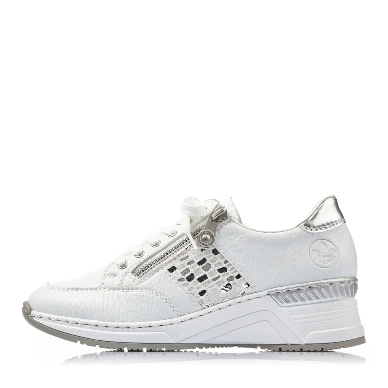 Discount Rieker Damskie Tenisowki Low Swan White