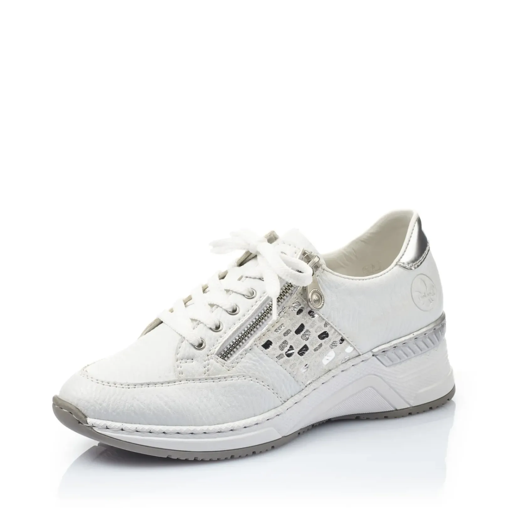 Discount Rieker Damskie Tenisowki Low Swan White