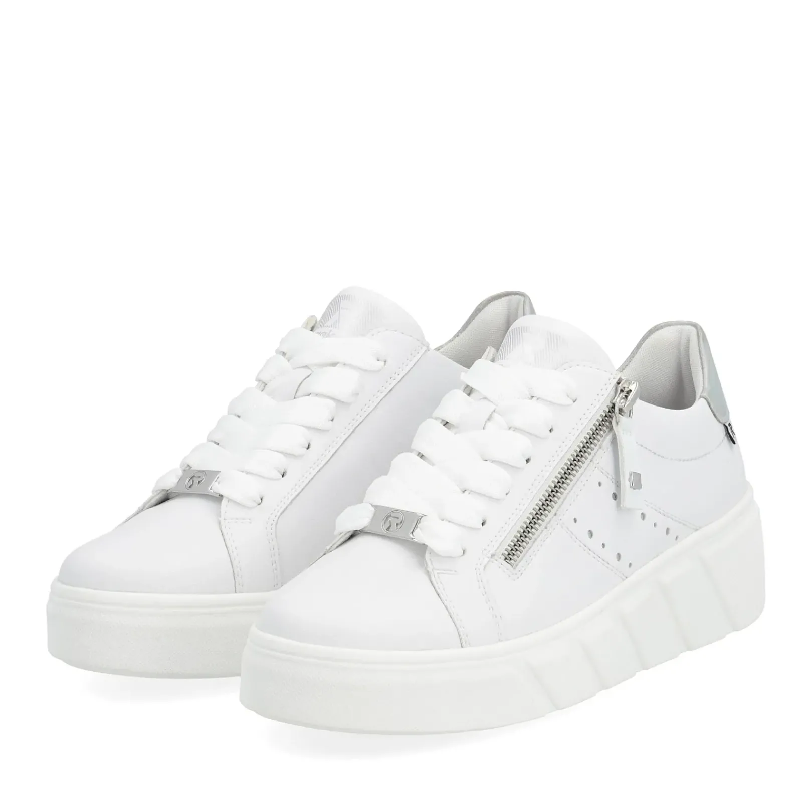 Clearance Rieker Damskie Tenisowki Low W Kolorze Jasnej Bieli