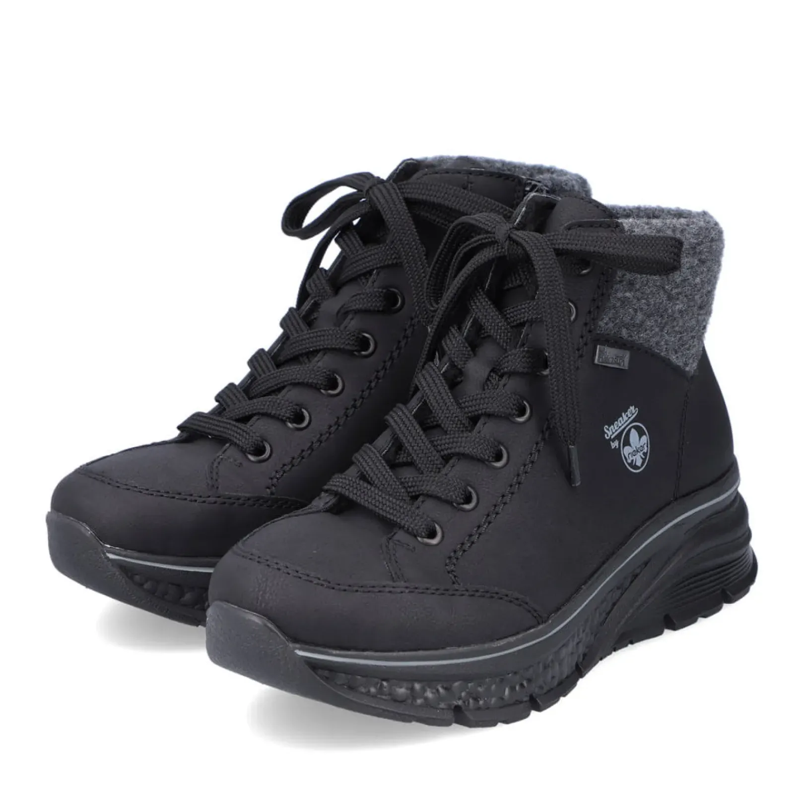 Clearance Rieker Damskie Tenisowki , Wysokie, W Kolorze Glebokiej Czerni