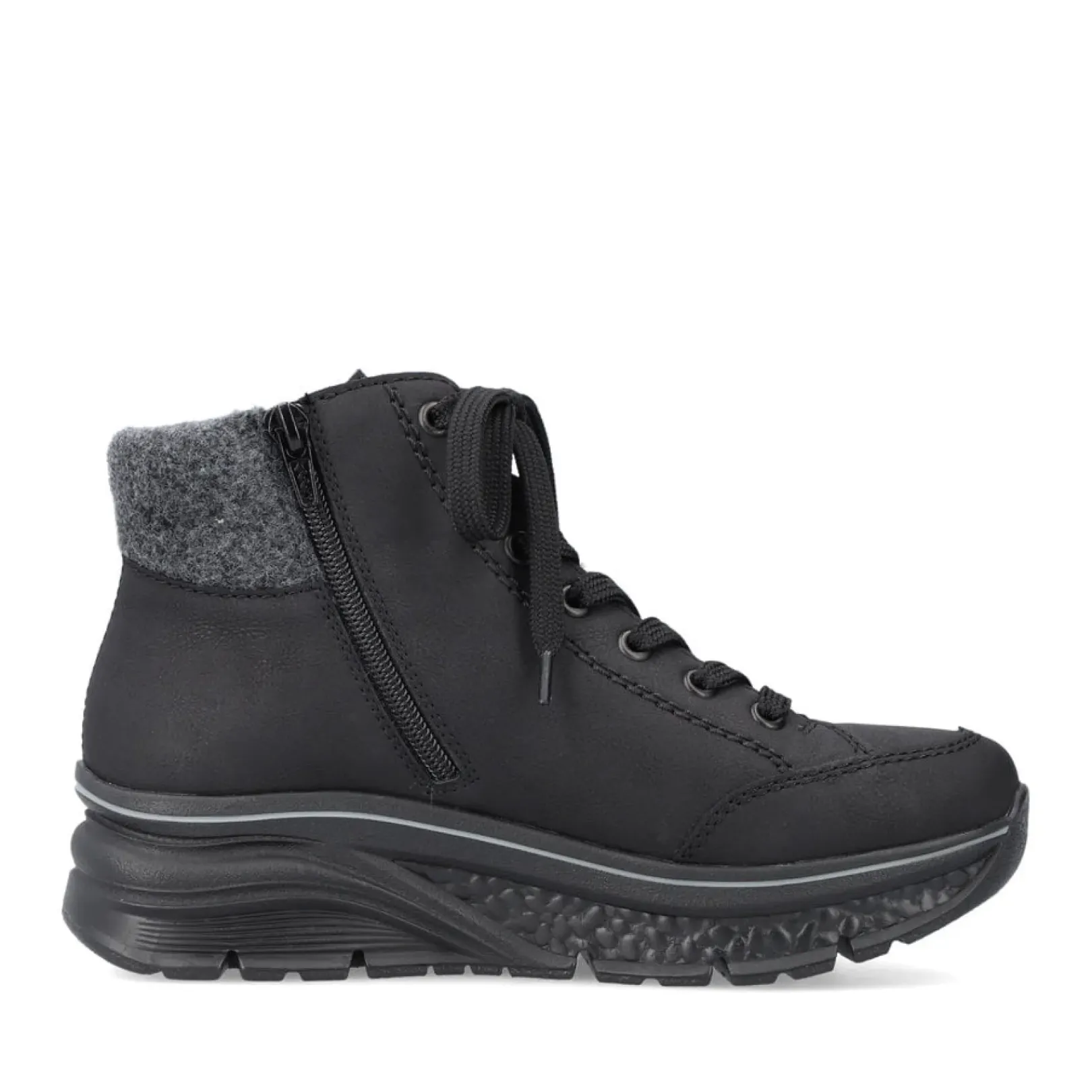 Clearance Rieker Damskie Tenisowki , Wysokie, W Kolorze Glebokiej Czerni