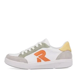 Hot Rieker Damskie Tenisowki Niskie Swan-White Arctic-Grey
