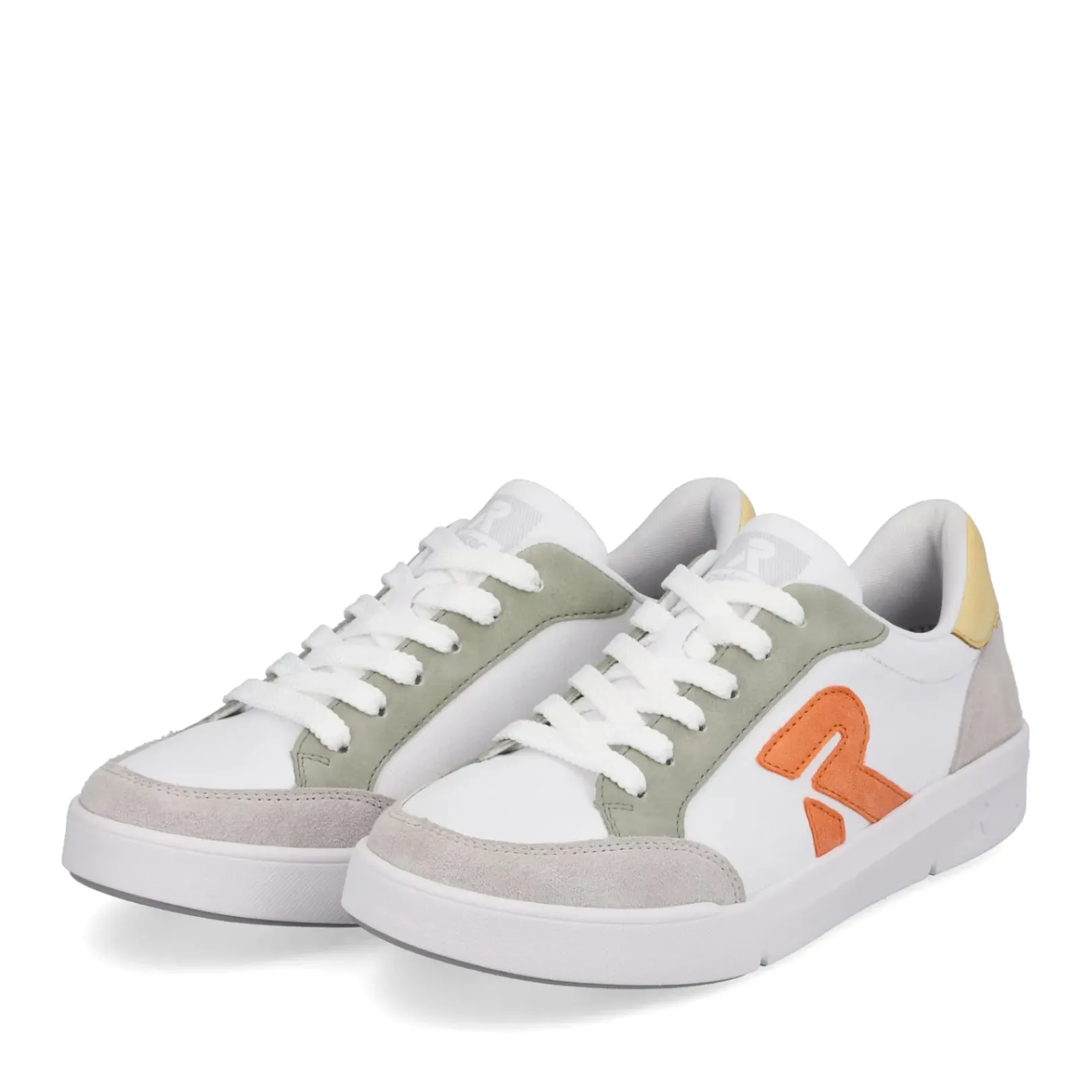 Hot Rieker Damskie Tenisowki Niskie Swan-White Arctic-Grey