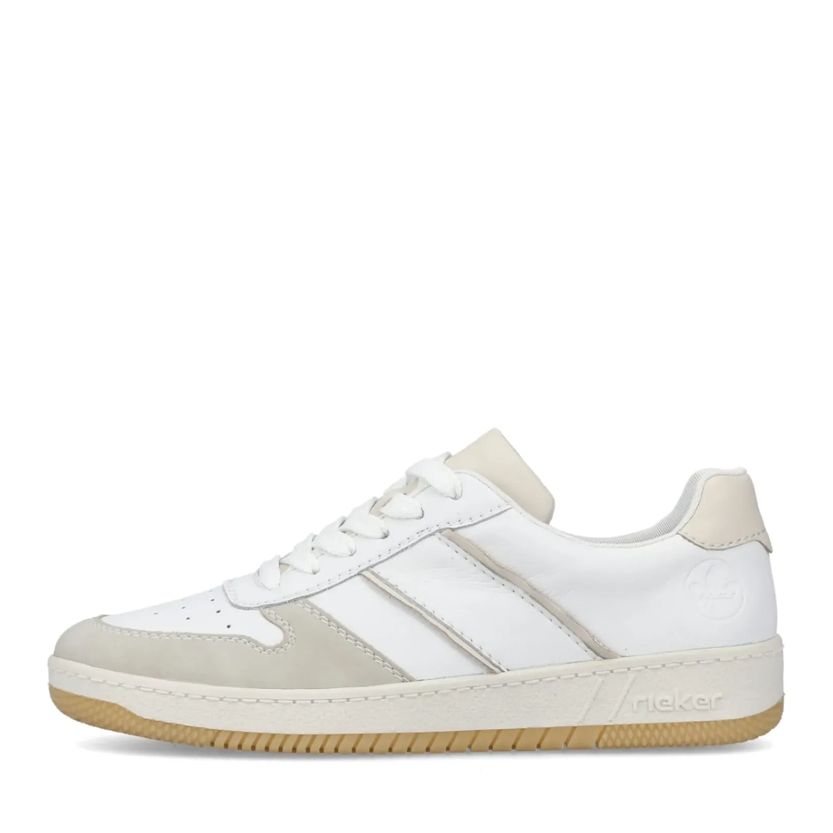 Best Rieker Damskie Tenisowki Low Swan White