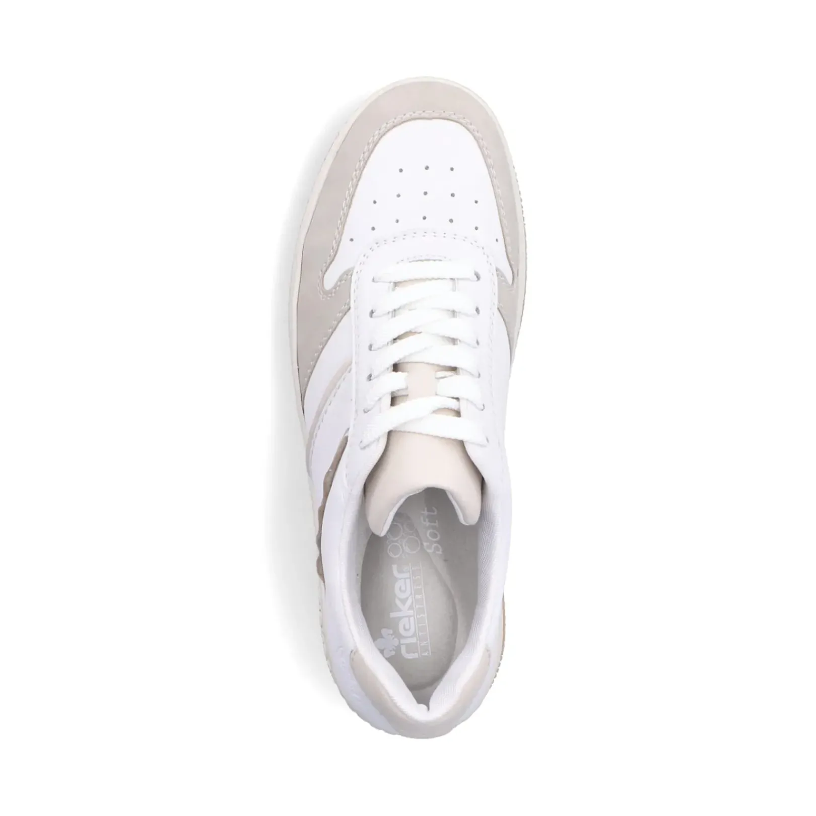 Best Rieker Damskie Tenisowki Low Swan White