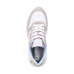 Online Rieker Damskie Tenisowki Niskie Swan-White Stone-Grey