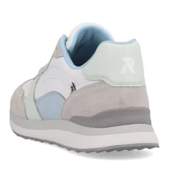 Discount Rieker Damskie Tenisowki Niskie Swan-White Clay-Beige Ice-Blue