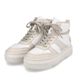 Fashion Rieker Damskie Tenisowki High Swan W Kolorze Bialym Bezowym