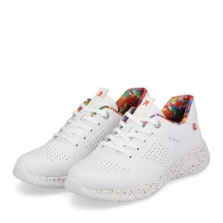 Discount Rieker Damskie Tenisowki Niskie Swan-White Rainbow