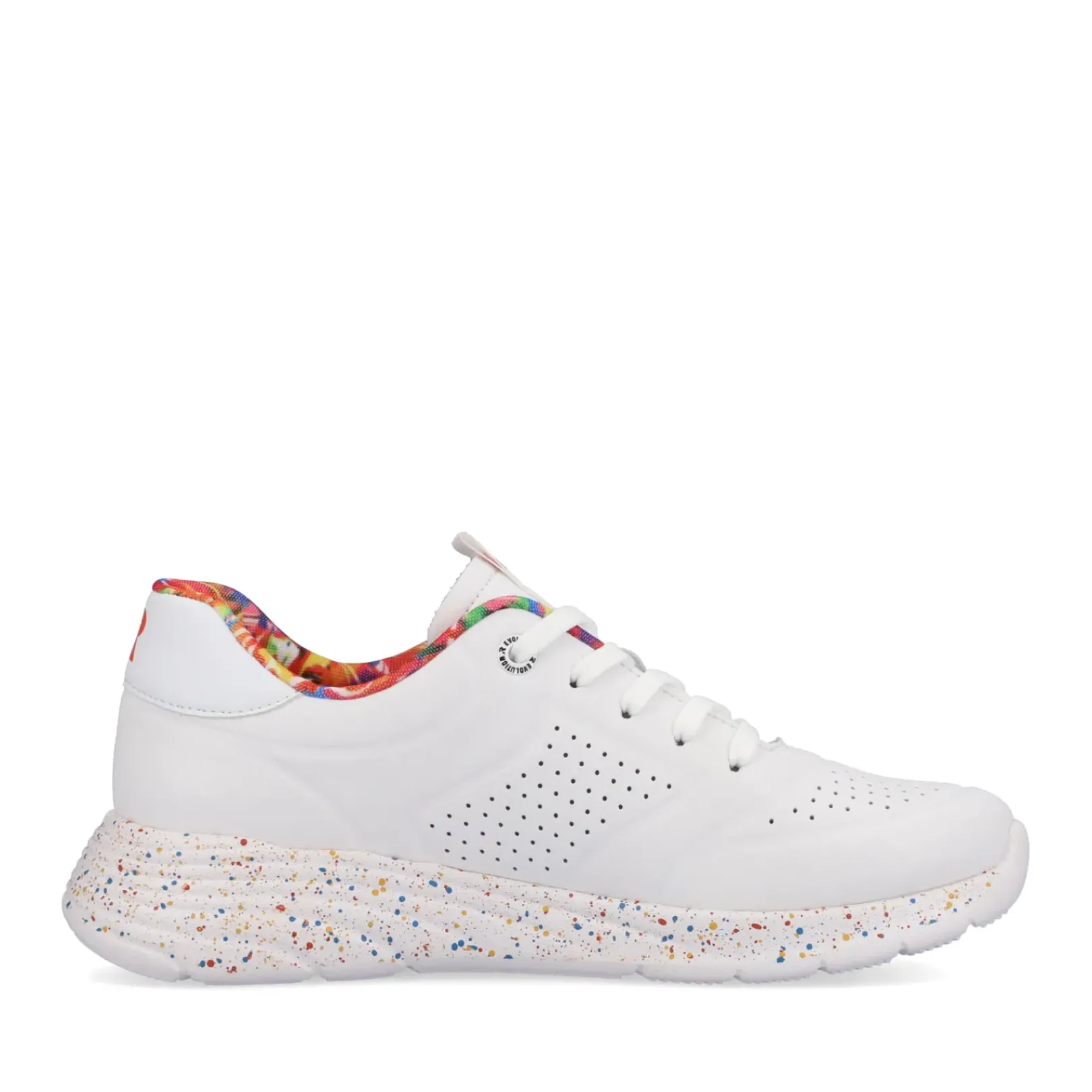 Discount Rieker Damskie Tenisowki Niskie Swan-White Rainbow
