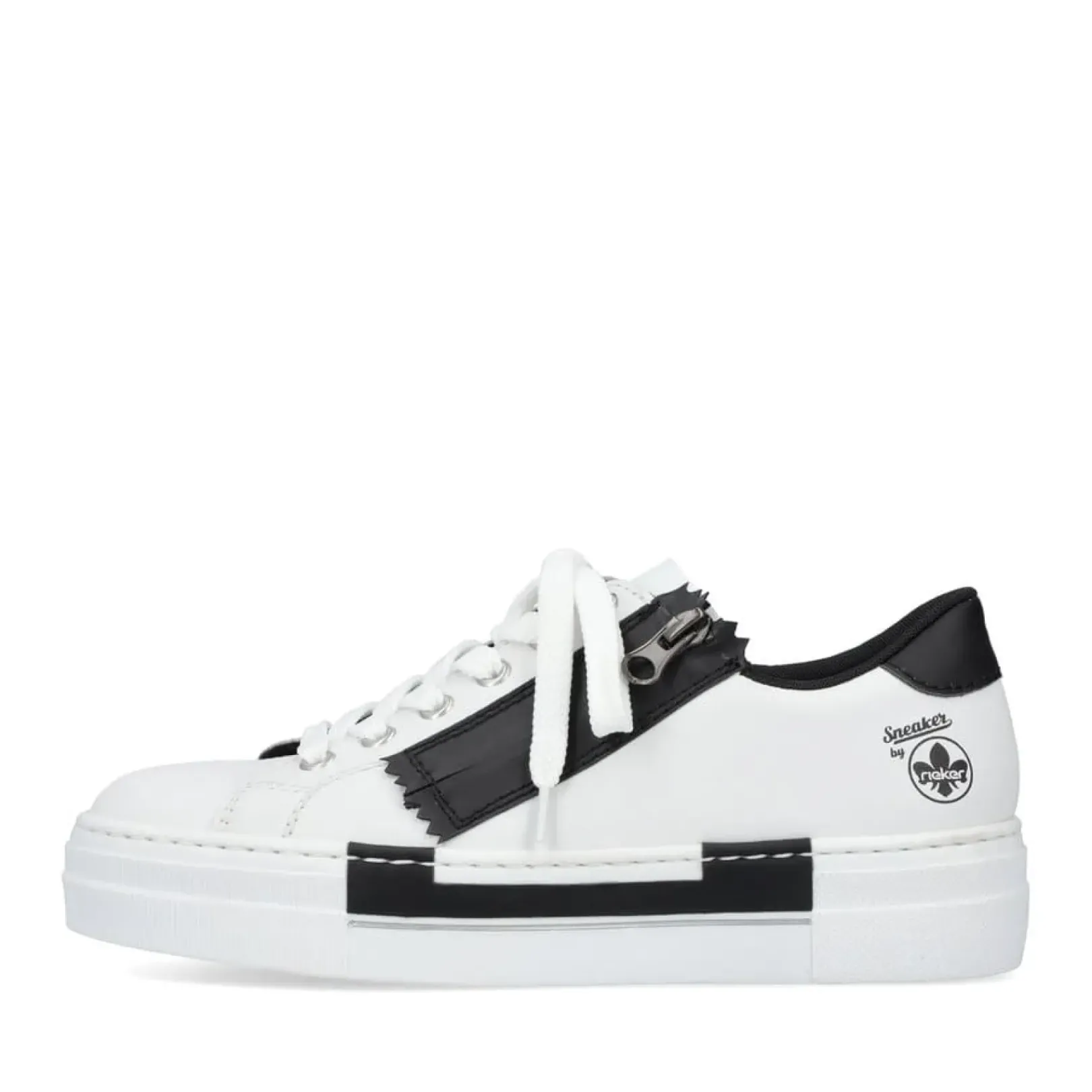 Discount Rieker Damskie Tenisowki Low Lily W Kolorze Bialo-Nocnej Czerni
