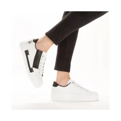 Discount Rieker Damskie Tenisowki Low Lily W Kolorze Bialo-Nocnej Czerni