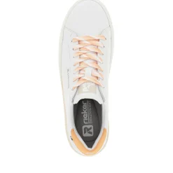 Online Rieker Damskie Tenisowki Low Crystal-White Apricot