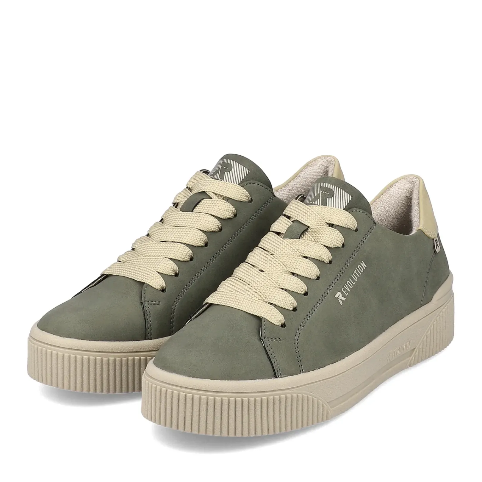 Clearance Rieker Damskie Tenisowki Niskie W Kolorze Khaki, Kremowo-Bezowym