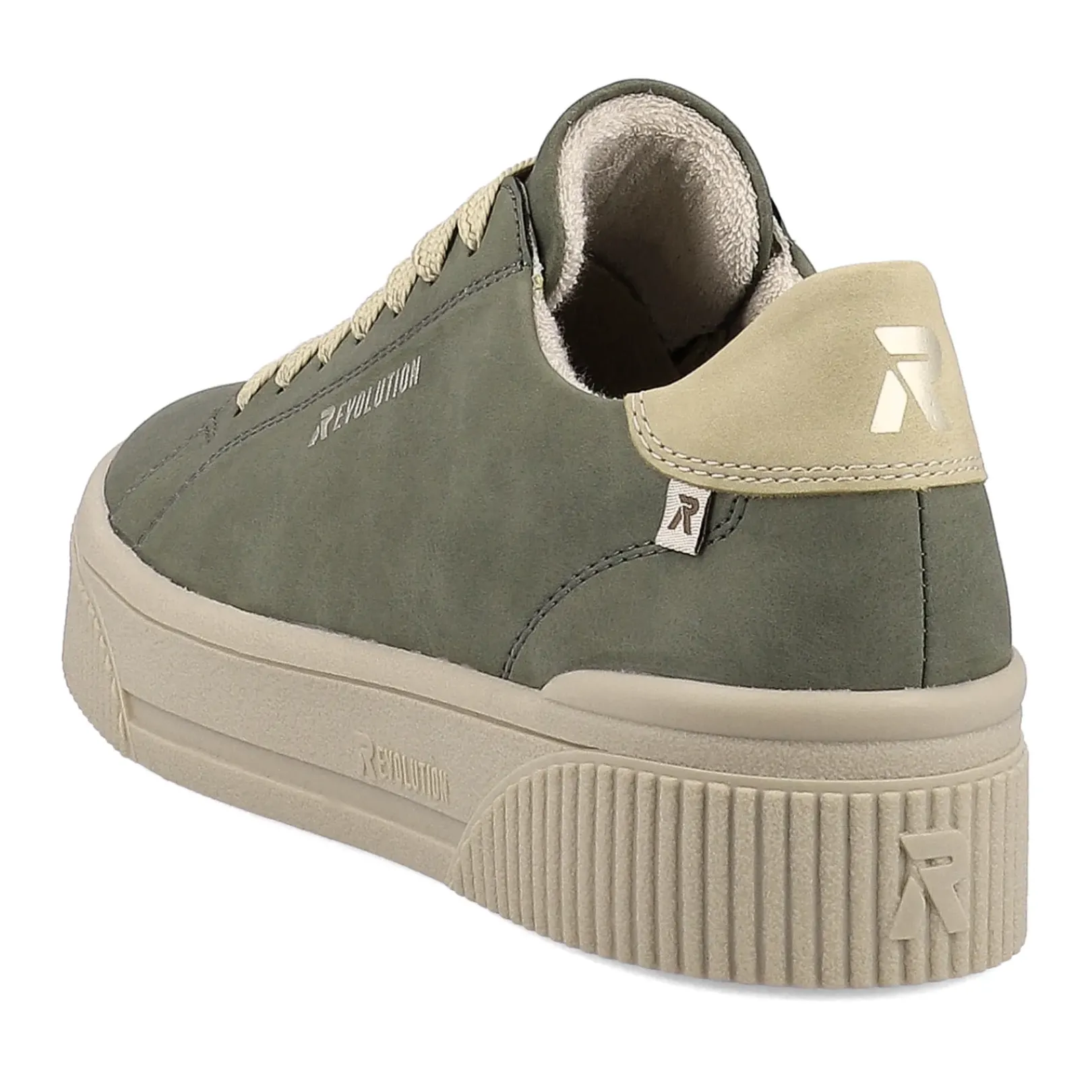 Clearance Rieker Damskie Tenisowki Niskie W Kolorze Khaki, Kremowo-Bezowym