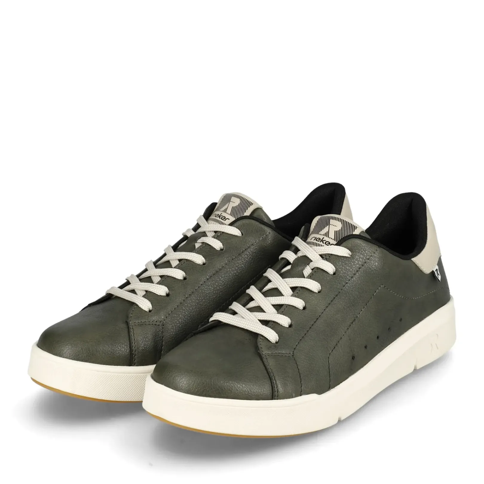 Sale Rieker Damskie Tenisowki Niskie W Kolorze Khaki W Kolorze Szarym