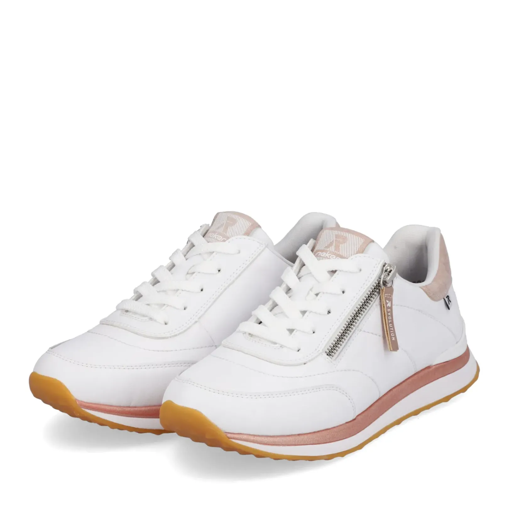 Online Rieker Damskie Tenisowki Niskie Swan-White Rose