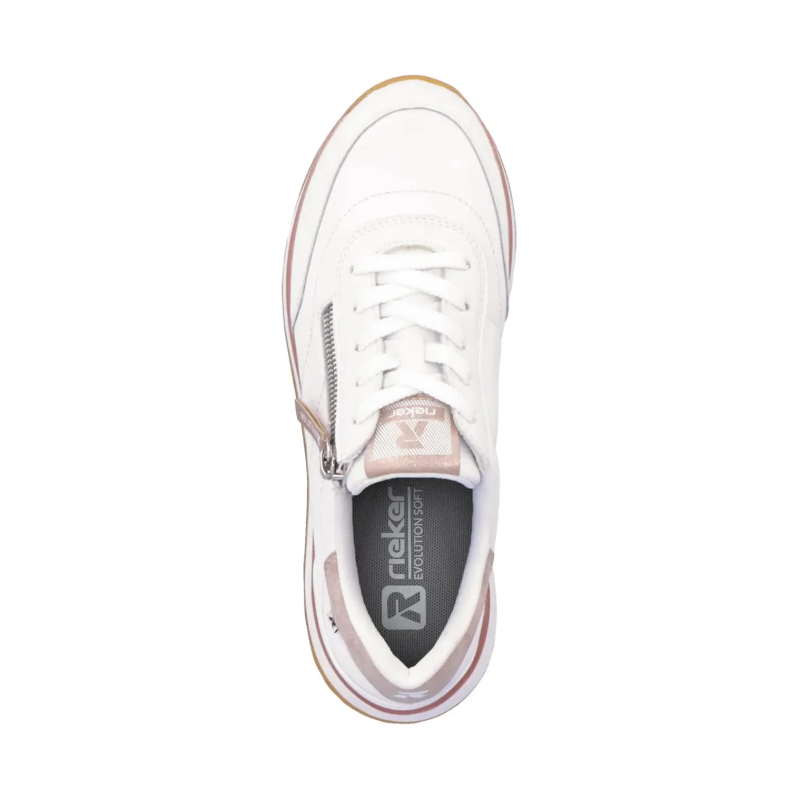 Online Rieker Damskie Tenisowki Niskie Swan-White Rose