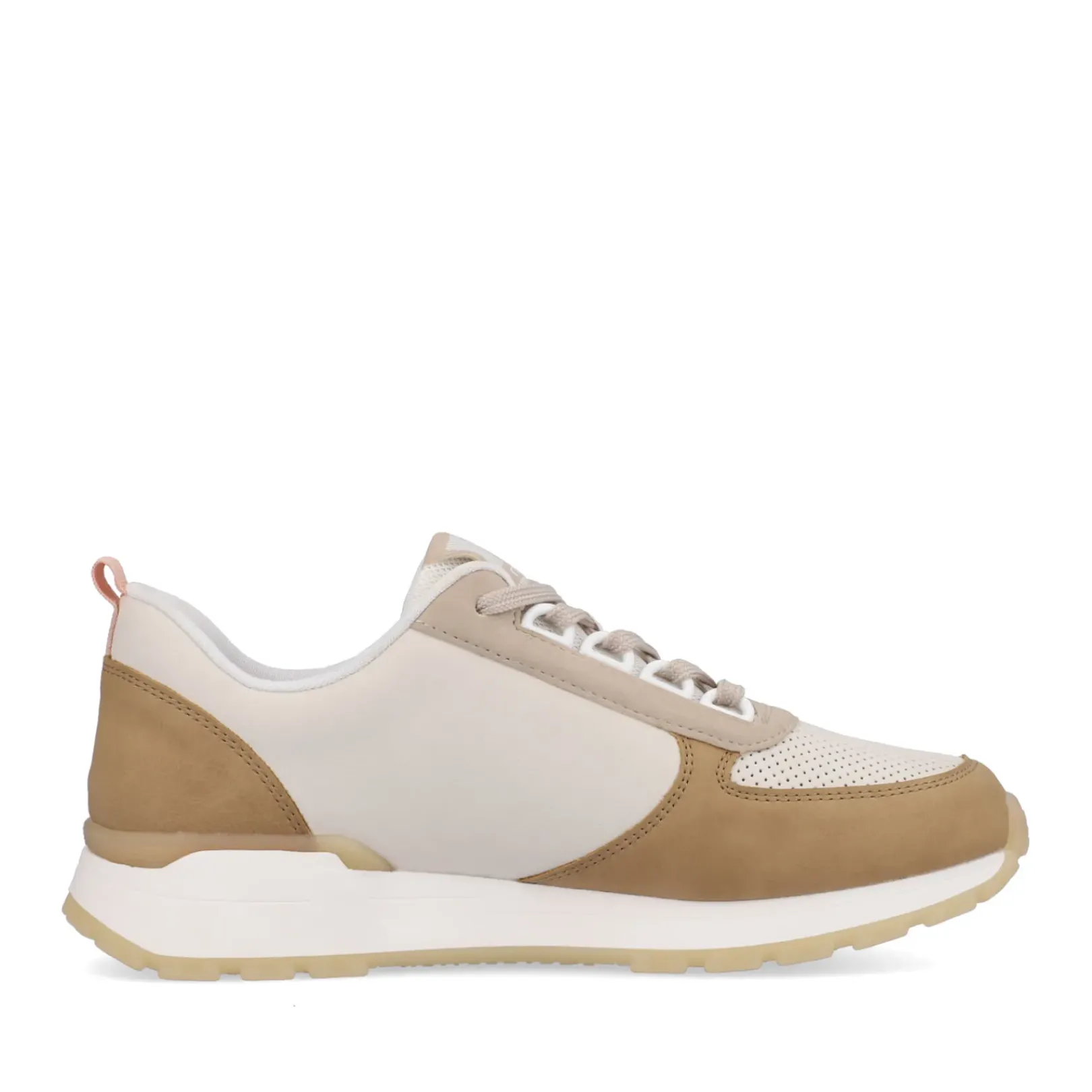 Sale Rieker Damskie Tenisowki Low Clay-Beige Cinnamon White