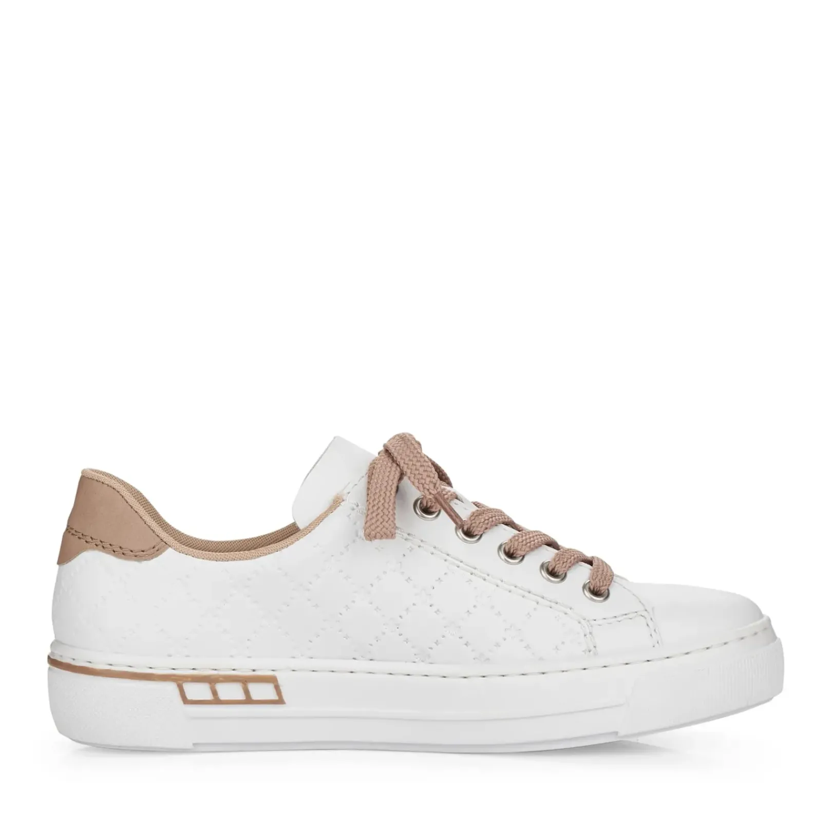 Fashion Rieker Damskie Tenisowki Niskie, Perlowo-Biale