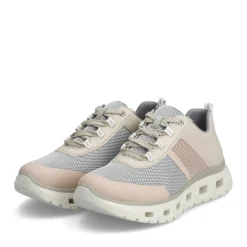 Discount Rieker Damskie Tenisowki Low Light Bezowo-Pastelowo Niebiesko-Rozowe