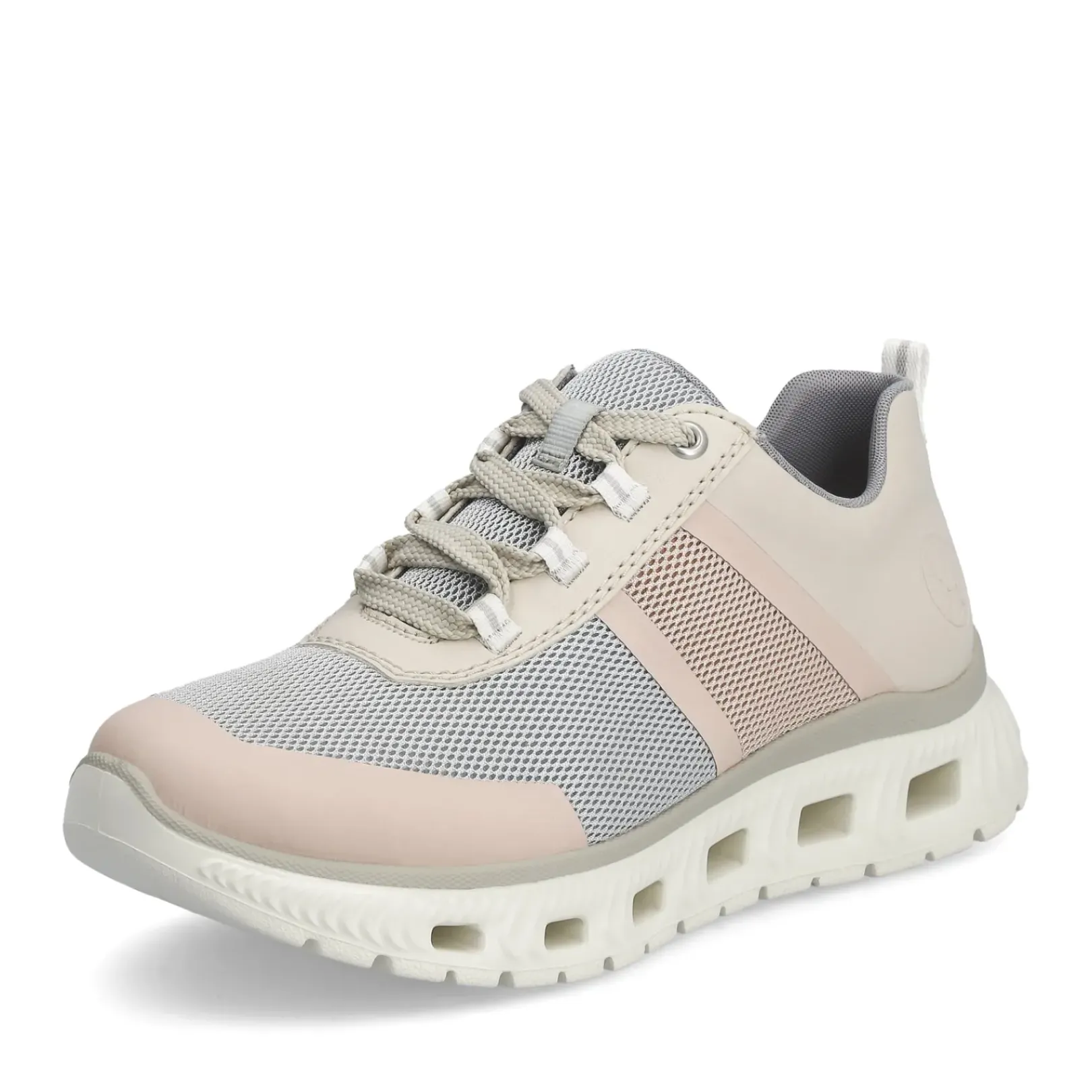 Discount Rieker Damskie Tenisowki Low Light Bezowo-Pastelowo Niebiesko-Rozowe