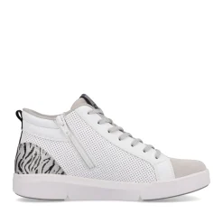 Clearance Rieker Damskie Tenisowki Wysokie Swan-White Arctic-Grey Zebra