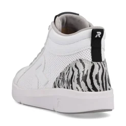 Clearance Rieker Damskie Tenisowki Wysokie Swan-White Arctic-Grey Zebra