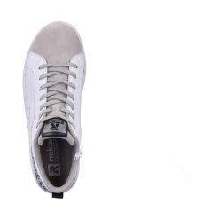Clearance Rieker Damskie Tenisowki Wysokie Swan-White Arctic-Grey Zebra