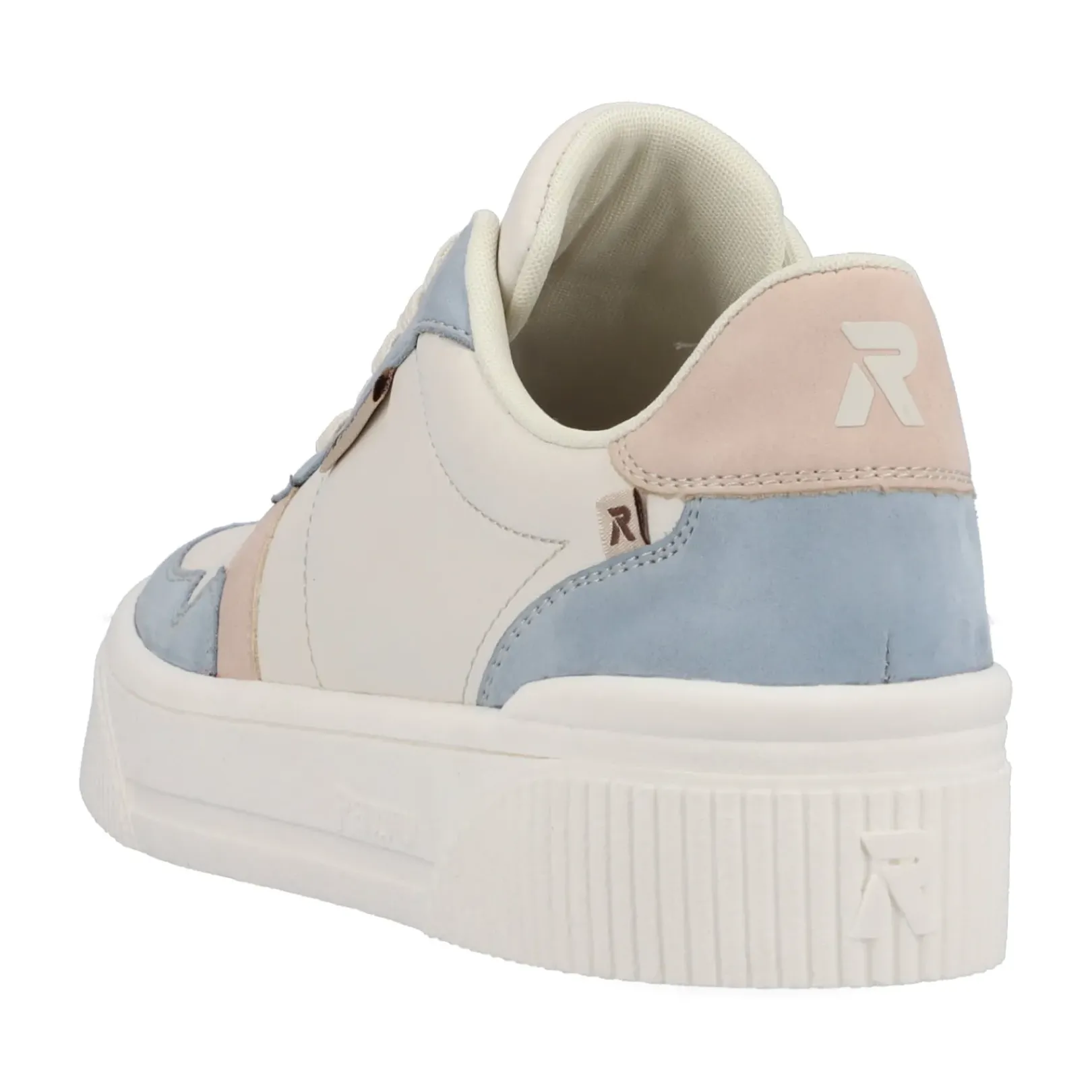 Clearance Rieker Damskie Tenisowki Niskie Waniliowo-Bialo-Jasnoniebieskie