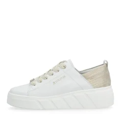 Fashion Rieker Damskie Tenisowki W Kolorze Diamentowo-Bialym, Szampanskie