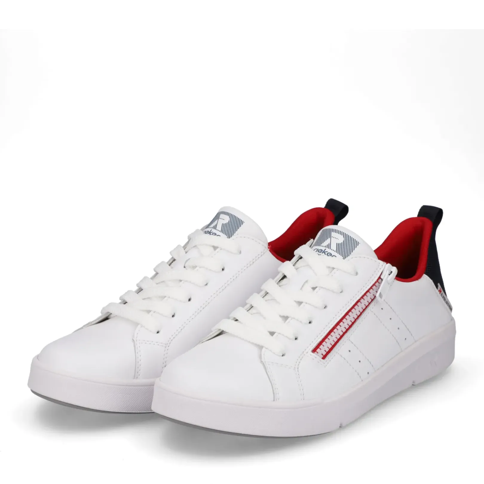Sale Rieker Damskie Tenisowki Low Snow-White True-Red