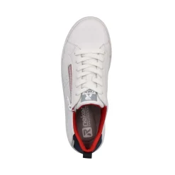 Sale Rieker Damskie Tenisowki Low Snow-White True-Red